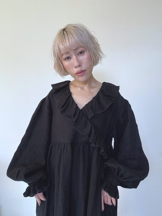 2way breeze frill dress【black】