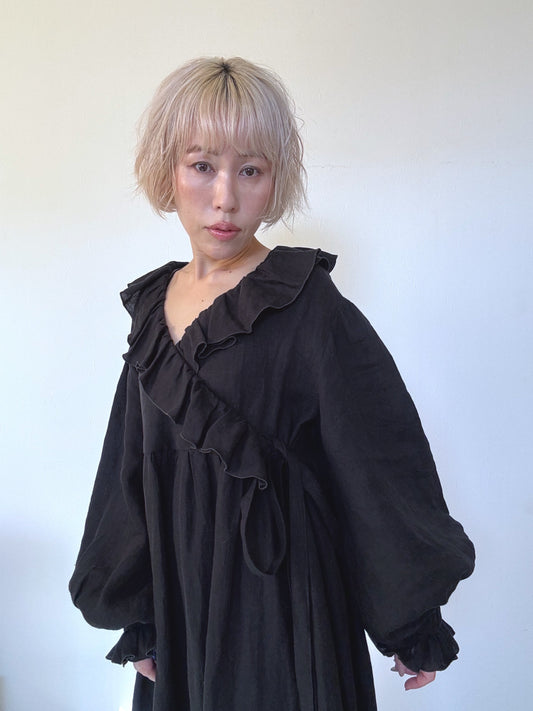 2way breeze frill dress【black】